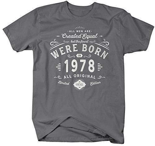 Shirts By Sarah Men's Finest Born In 1978 40th Birthday T-Shirt Vintage Tee-Shirts By Sarah