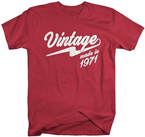 Shirts By Sarah Men's Vintage Made In 1971 T-Shirt Retro Birthday Shirts-Shirts By Sarah