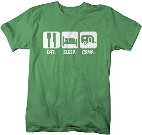 Shirts By Sarah Men's Eat Sleep Camp T-Shirt Camping Outdoors Apparel-Shirts By Sarah