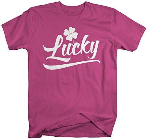 Shirts By Sarah Men's Lucky St. Patrick's Day T-Shirt Clover Luck Shirts-Shirts By Sarah
