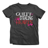 Shirts By Sarah Youth Guilty Stealing hearts Kids Funny Valentine's Day T-Shirt Boy's Girl's