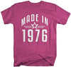 Shirts By Sarah Men's Made In 1976 Birthday T-Shirt Retro Star Custom Shirts