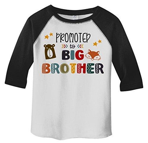 Shirts By Sarah Boy's Toddler Promoted To Big Brother Bear 3/4 Sleeve Raglan Tee-Shirts By Sarah
