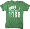 Shirts By Sarah Men's Made In 1986 Birthday T-Shirt Retro Star Custom Shirts