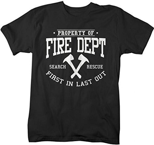 Shirts By Sarah Men's Firefighter T-Shirt Property Of Fire Dept Shirts-Shirts By Sarah