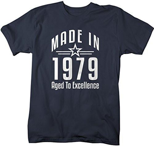 Shirts By Sarah Men's Made In 1979 Birthday T-Shirt Aged To Excellence Shirts-Shirts By Sarah