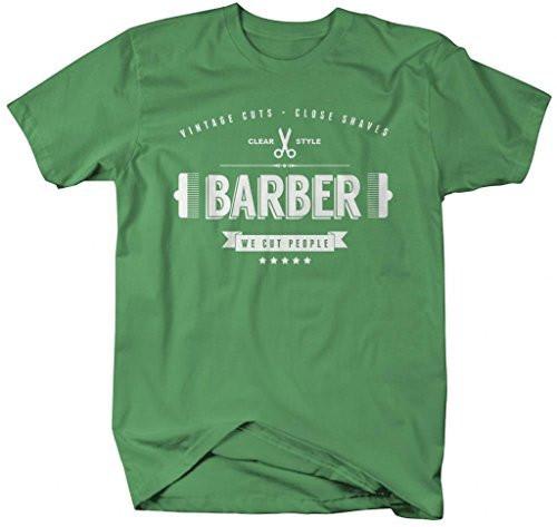 Shirts By Sarah Men's Funny Vintage Barber T-Shirt We Cut People-Shirts By Sarah