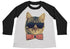Shirts By Sarah Boy's Funny Hipster Cat Shirt 3/4 Sleeve Raglan Kitty Shirts Bow Tie-Shirts By Sarah