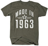 Shirts By Sarah Men's Made In 1963 Birthday T-Shirt Retro Star Custom Shirts