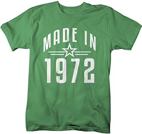 Shirts By Sarah Men's Made In 1972 Birthday T-Shirt Retro Star Custom Shirts-Shirts By Sarah