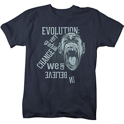 Shirts By Sarah Men's Hipster Geek Shirt Evolution Change Believe In T-Shirt-Shirts By Sarah
