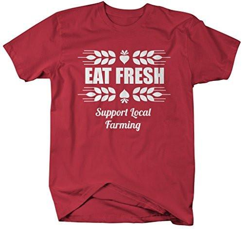 Shirts By Sarah Men's Support Local Farming T-Shirt Fresh Food Shirts-Shirts By Sarah