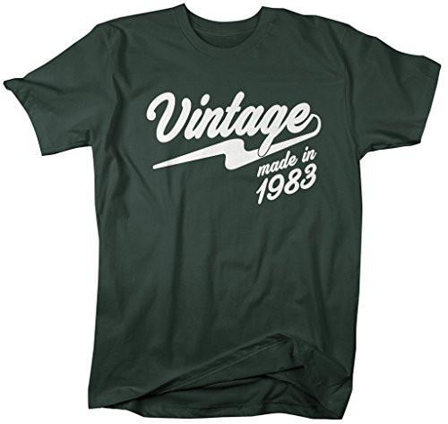 Shirts By Sarah Men's Vintage Made In 1983 T-Shirt Retro Birthday Shirts-Shirts By Sarah