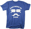 Shirts By Sarah Unisex Best Friend Couples T-Shirts Partners In Crime Hipster Mustache
