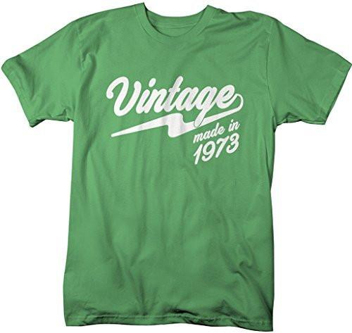 Shirts By Sarah Men's Vintage Made In 1973 T-Shirt Retro Birthday Shirts-Shirts By Sarah