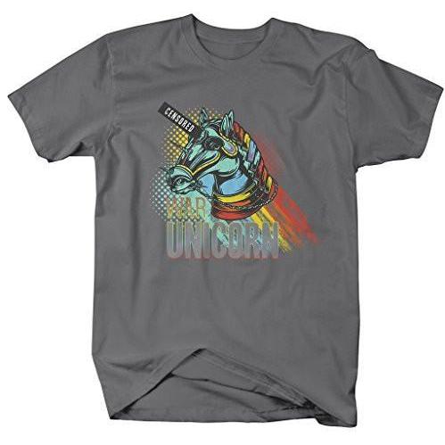 Shirts By Sarah Men's Hipster Geek Shirt War Unicorn Colorful T-Shirt-Shirts By Sarah