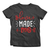 Shirts By Sarah Youth Love Made Me Valentines Day Heart Arrow T-Shirt