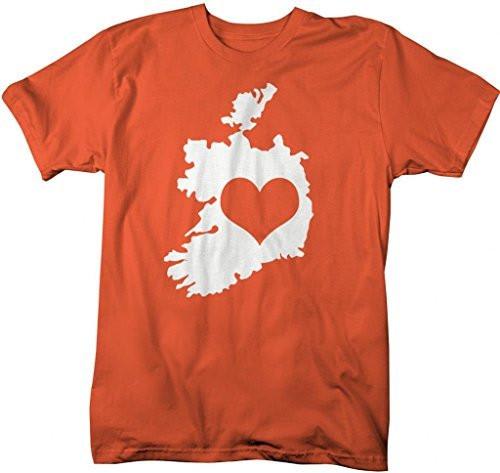 Shirts By Sarah Men's Love Ireland Outline Heart Pride St. Patrick's Day T-Shirt-Shirts By Sarah