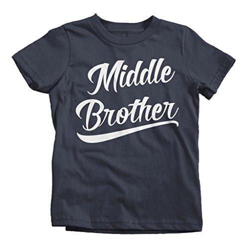 Shirts By Sarah Boy's Middle Brother T-Shirt Sibling Shirts Matching Tees-Shirts By Sarah