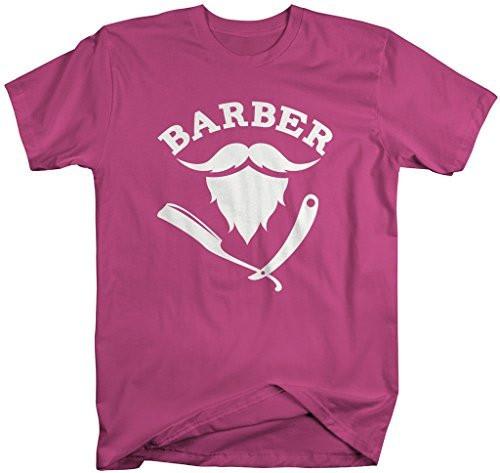 Shirts By Sarah Men's Barber T-Shirt Hair Stylist Mustache Beard Shirts-Shirts By Sarah