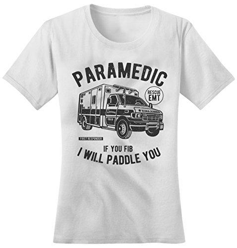 Shirts By Sarah Women's Funny Paramedic T-Shirt fib Paddle You Shirt EMT Tee-Shirts By Sarah