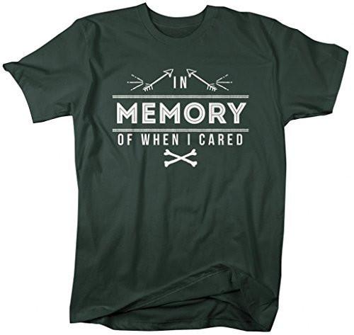 Shirts By Sarah Men's Funny In Memory Of When I Cared Hipster T-Shirt-Shirts By Sarah