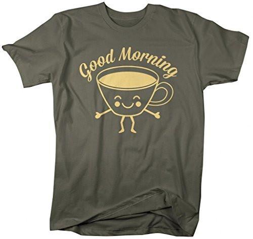 Shirts By Sarah Men's Good Morning Coffee Cup T-Shirt Hipster-Shirts By Sarah
