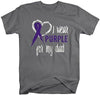 Shirts By Sarah Men's Purple Ribbon Shirt Wear For Dad T-Shirt Awareness Support Shirt