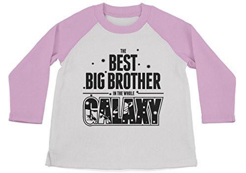 Shirts By Sarah Boy's Best Big Brother In Galaxy Cute Space 3/4 Sleeve Raglan Shirt-Shirts By Sarah