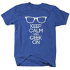 Shirts By Sarah Men's Keep Calm Geek On T-Shirt Glasses Nerd Shirts