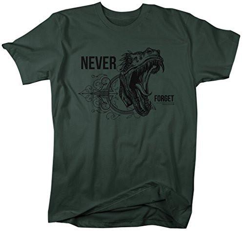 Shirts By Sarah Men's Hipster Never Forget Dinosaur T-Shirt-Shirts By Sarah