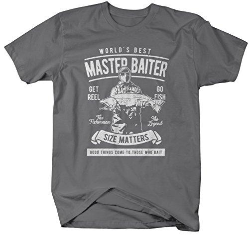 Men's Funny Fishing T-Shirt World's Best Master Baiter Vintage Shirt-Shirts By Sarah