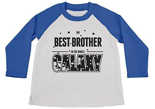 Shirts By Sarah Boy's Best Brother In Galaxy Cute Space 3/4 Sleeve Raglan Shirt-Shirts By Sarah