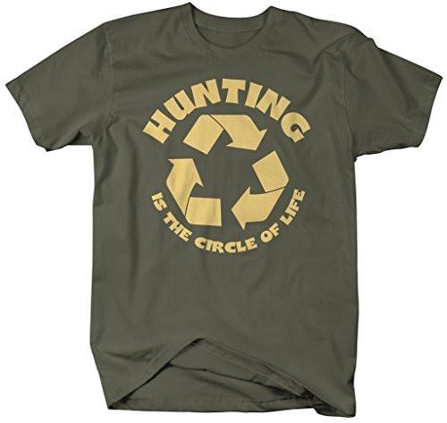 Shirts By Sarah Men's Funny Hunting Shirt Circle Of Life Hunter T-Shirts-Shirts By Sarah