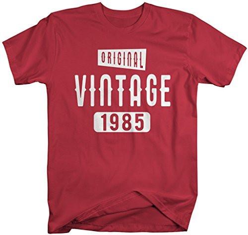 Shirts By Sarah Men's Original Vintage Birthday Year Shirts Made In 1985 T-Shirt-Shirts By Sarah
