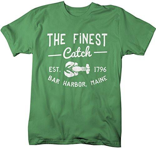 Shirts By Sarah Men's Bar Harbor Maine T-Shirt Lobster Fishing Finest Catch ME Shirts-Shirts By Sarah
