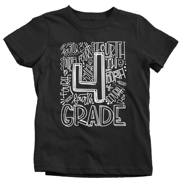 Kids Cute Fourth Grade T Shirt Typography Cool Tee Boy's Girl's 4th Grade Back To School TShirt 4th Grade Shirts-Shirts By Sarah