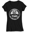 Women's V-Neck 50th Birthday Shirt Original Parts T Shirts Fiftieth Birthday Shirts Shirt For 50th Vintage Age 50th Birthday Gift Ladies