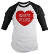 Shirts By Sarah Unisex Matching Valentine's Day Couples 3/4 Sleeve She's Mine Heart Shirts