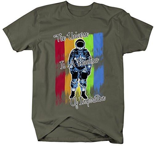 Shirts By Sarah Men's Hipster Artist T-Shirt Astronaut Universe Inspiration Shirt-Shirts By Sarah