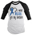 Shirts By Sarah Men's Blue Ribbon Shirt Wear For Brother 3/4 Sleeve Raglan Awareness Shirts-Shirts By Sarah