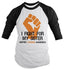 Shirts By Sarah Men's Leukemia Awareness Shirt 3/4 Sleeve Fight For Sister Fist Raglan Orange Ribbon-Shirts By Sarah