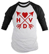 Shirts By Sarah Unisex Hipster HVD Valentine's Day Arrows Happy 3/4 Sleeve Raglan Shirts