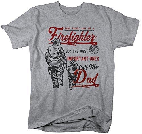 Shirts By Sarah Men's Firefighter Dad T-Shirt Important People Call Me Tee-Shirts By Sarah