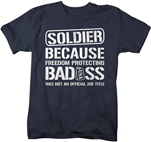 Shirts By Sarah Men's Unisex Funny Soldier Shirt Bad*ss Freedom Protecting T-shirt-Shirts By Sarah
