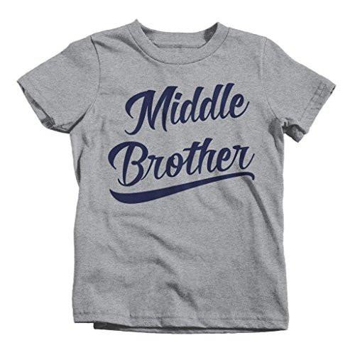 Shirts By Sarah Boy's Middle Brother T-Shirt Sibling Shirts Matching Tees-Shirts By Sarah