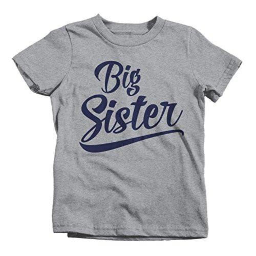 Shirts By Sarah Girl's Big Sister T-Shirt Sibling Matching Shirts-Shirts By Sarah