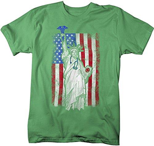 Men's Patriotic Nurse T-Shirt Statue Liberty Shirt Stethoscope Caduceus Shirt-Shirts By Sarah