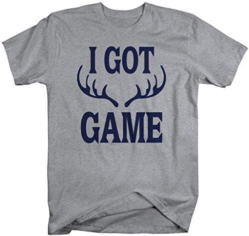 Shirts By Sarah Men's Funny Hunting T-Shirt - I Got Game Antlers-Shirts By Sarah
