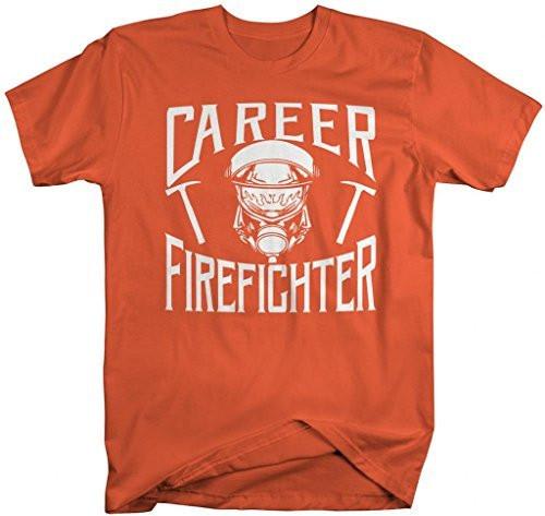 Shirts By Sarah Men's Career Firefighter T-Shirt Fireman Shirts-Shirts By Sarah